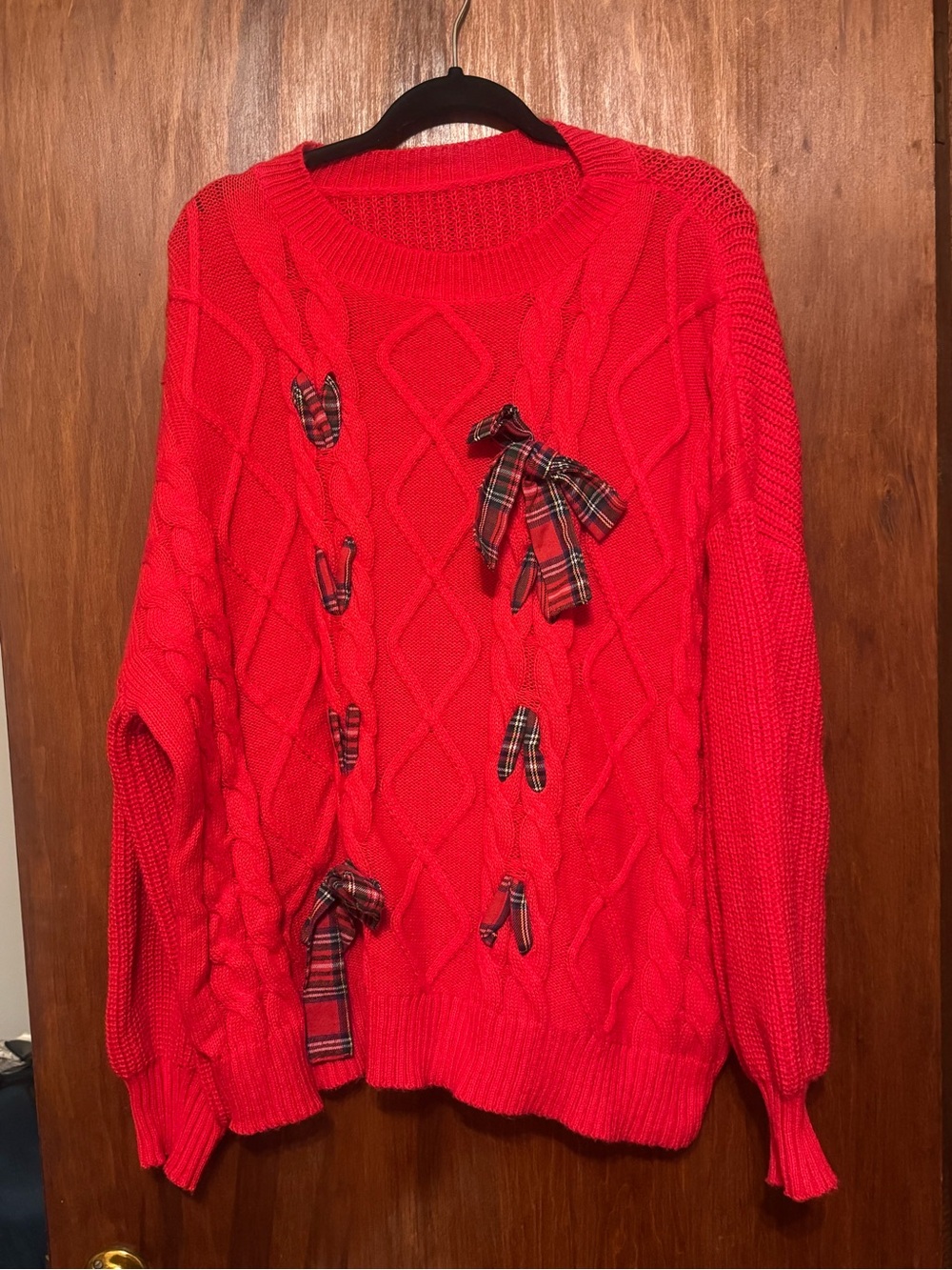 Women’s Plus Size Festive Plaid Preppy Sweater 4XL
